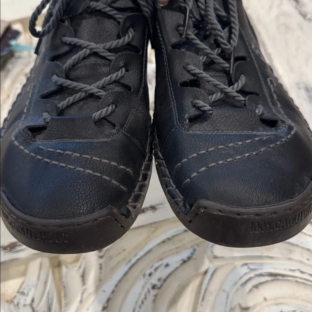 Alcubieree Black leather lace up ankle shoes Mens 11.5 Chukka boot Sporty casual